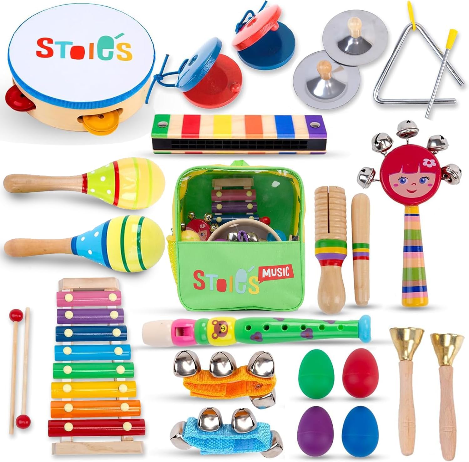 Stoie's Wooden Kids Musical Instruments for 3-5 Years Old
