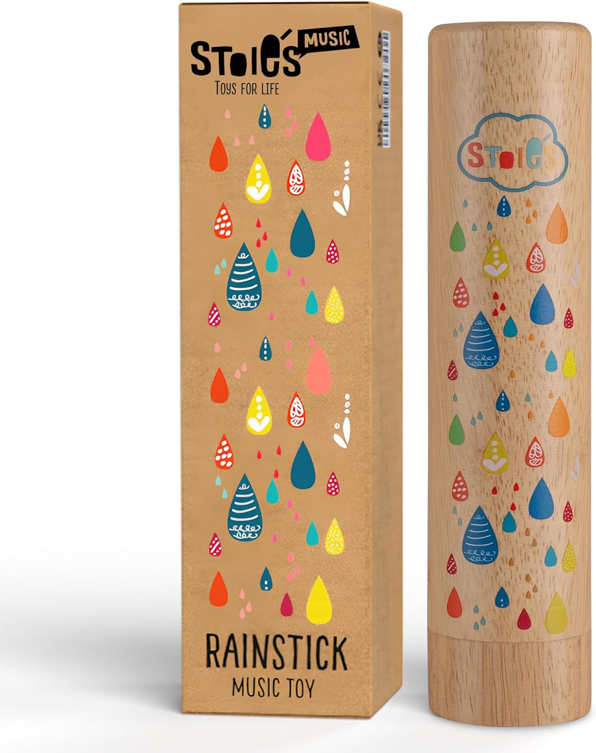 Stoie's Wooden Rain Stick Instrument for Kids 1pc pack