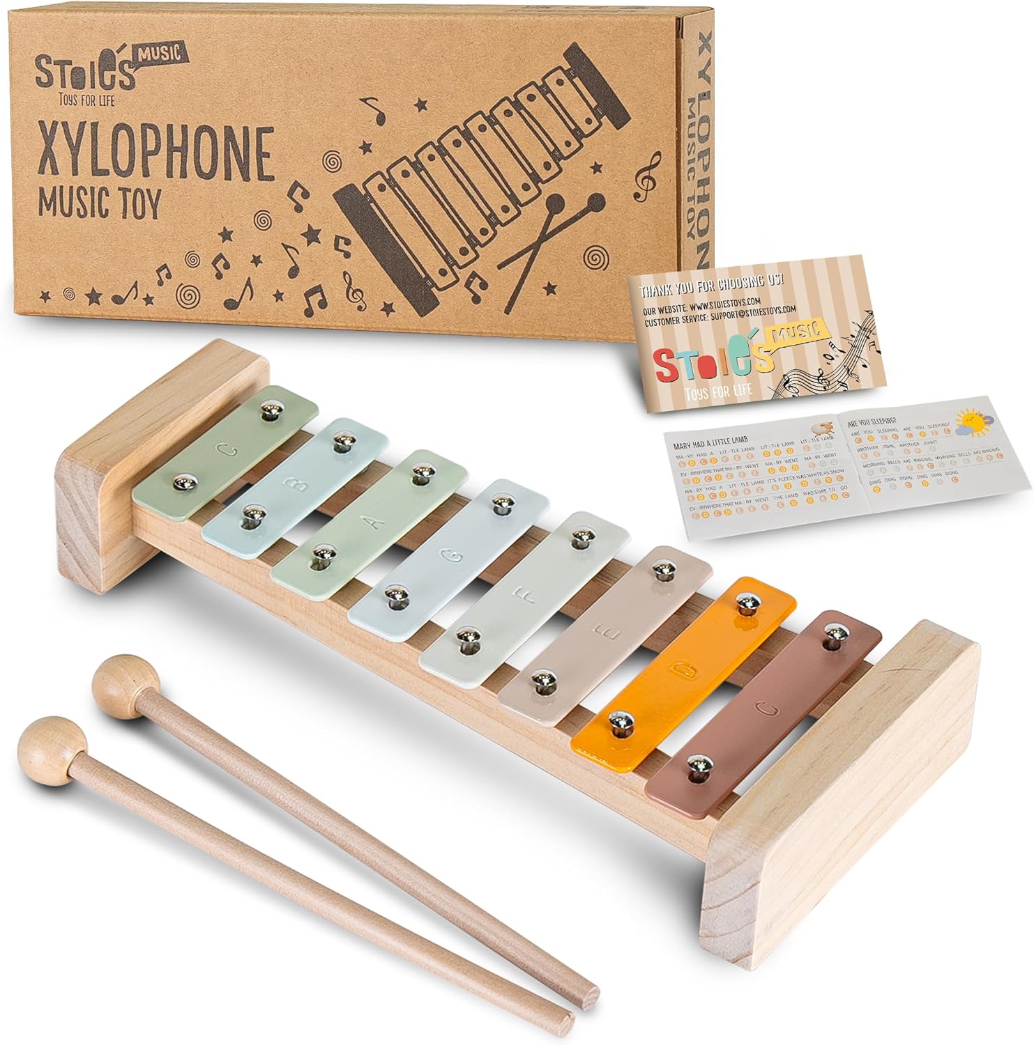 Stoie's Wooden Xylophone for Kids and Toddlers colours of joy