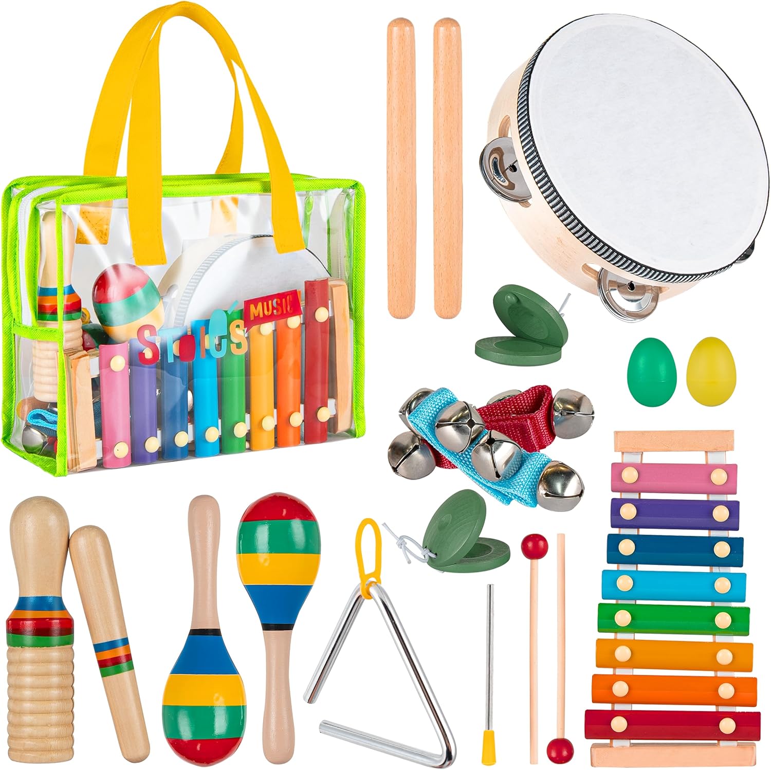 Wooden Percussion Instruments for Toddlers 3-5